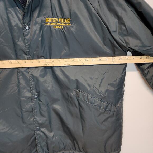 Vintage Auburn Sportswear Button Up Longline Nylon Jacket Fleece Lined 2XL Blue - Picture 11 of 13